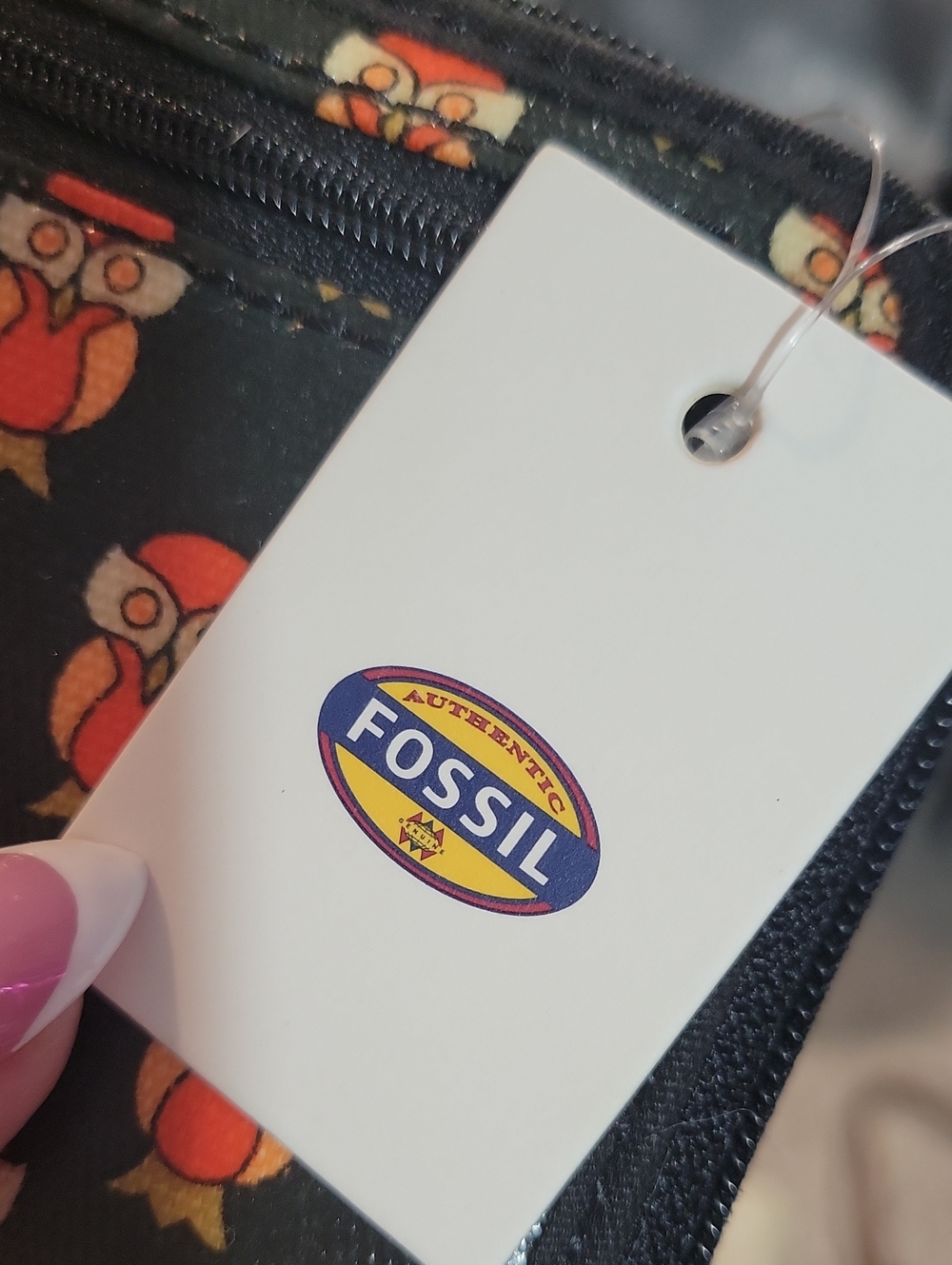 Fossil Black Wallet with Owl Print - Picture 2 of 8